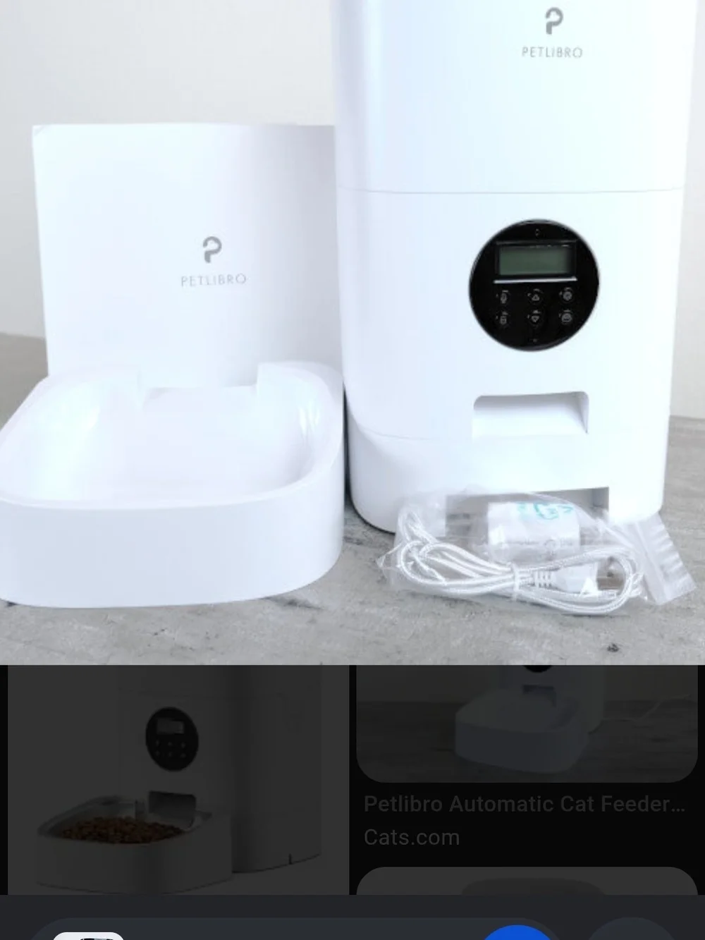 PetLibro Automatic Cat Feeder - White and Black